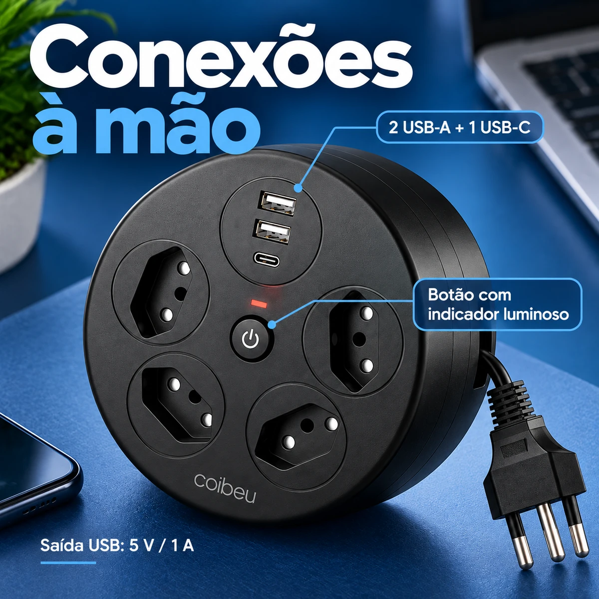 Detalhes de construção, materiais ou ajustes de Extensão com Cabo Retrátil WK-HY506